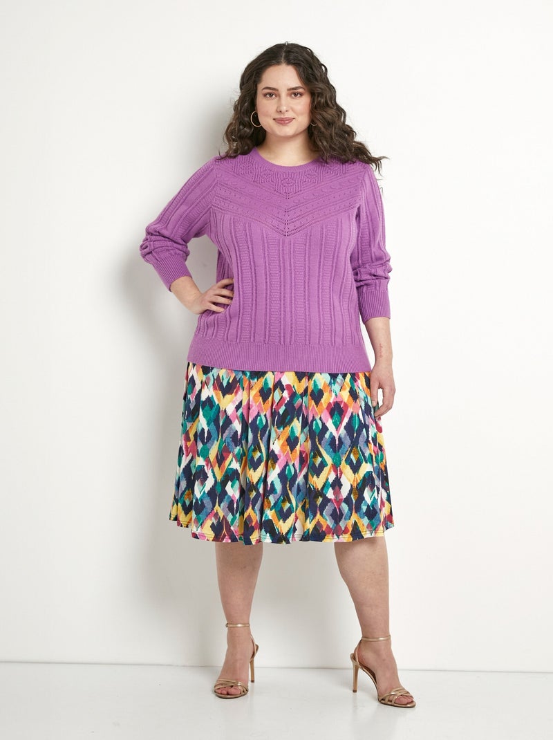Pull ajouré doux col rond - afibel Parme - Kiabi
