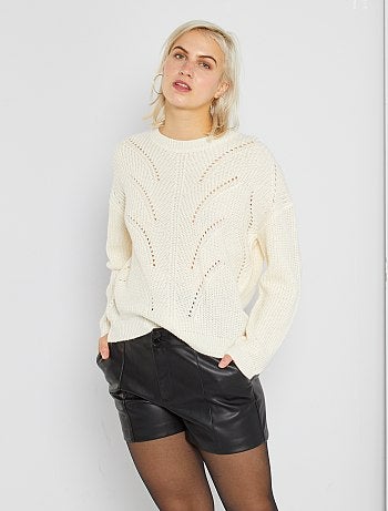 Pull ajouré en maille