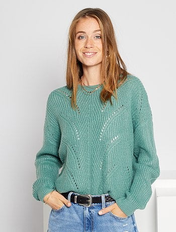 Pull ajouré en maille