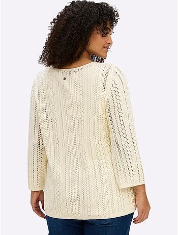 Pull Ajouré Encolure En V Flatteuse - Taille Standard - Sheego