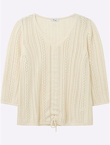 Pull Ajouré Encolure En V Flatteuse - Taille Standard - Sheego