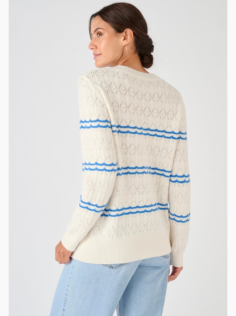 Pull ajouré esprit marin Thermolactyl - Damart Blanc - Kiabi