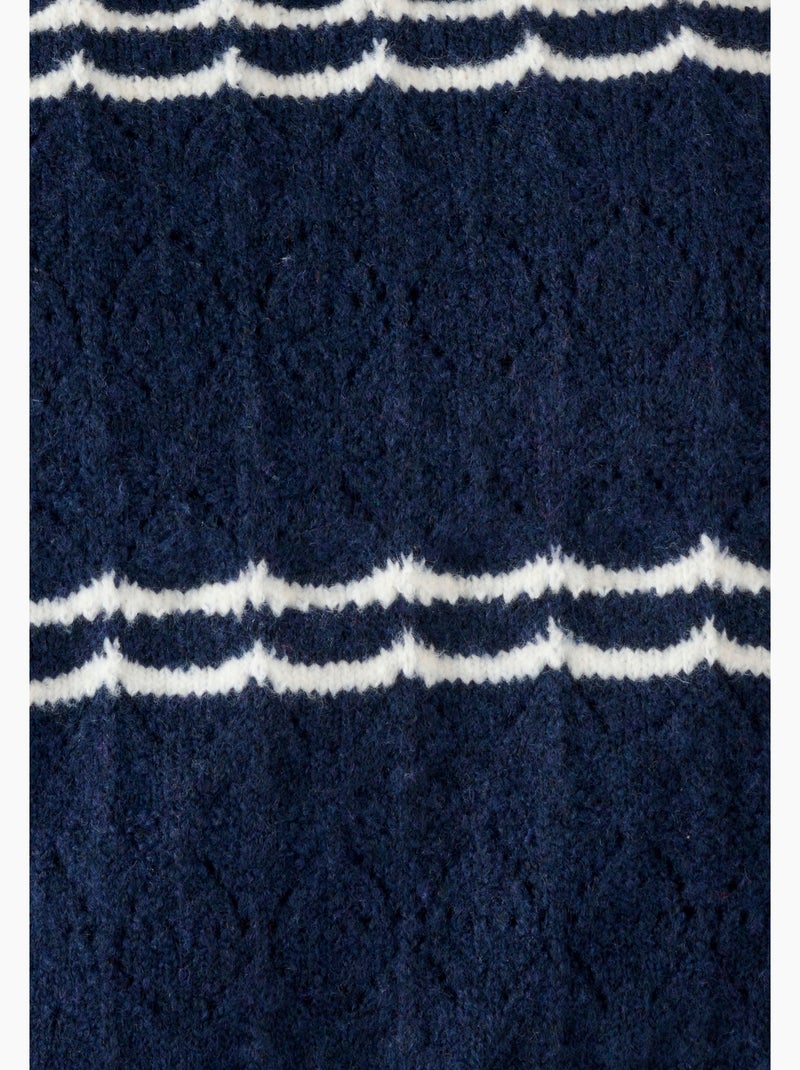 Pull ajouré esprit marin Thermolactyl - Damart Bleu - Kiabi