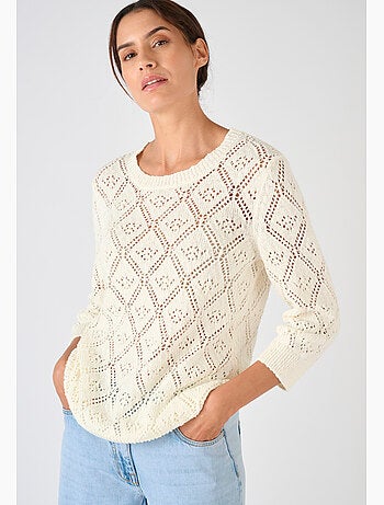 Pull ajouré fil ruban - Damart