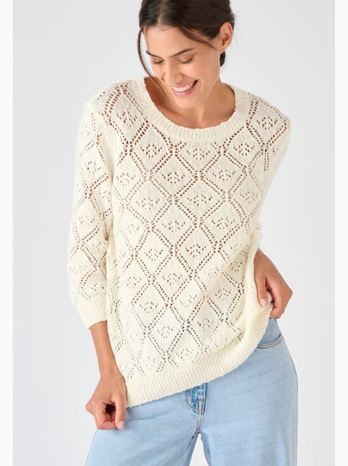 Pull ajouré fil ruban - Damart - Kiabi
