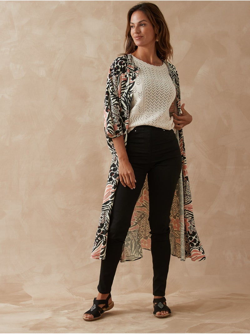 Pull ajouré manches au coude - DAXON Ecru - Kiabi