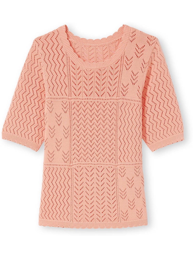 Pull ajouré manches au coude - DAXON Orange clair - Kiabi