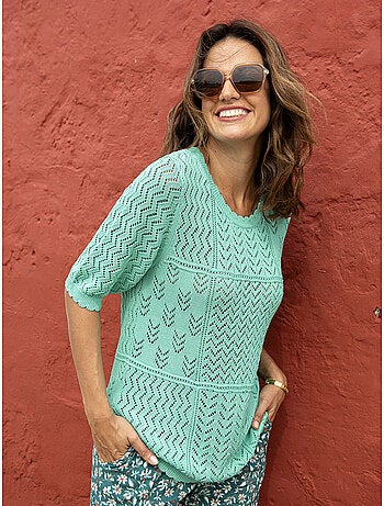 Pull ajouré manches au coude - DAXON