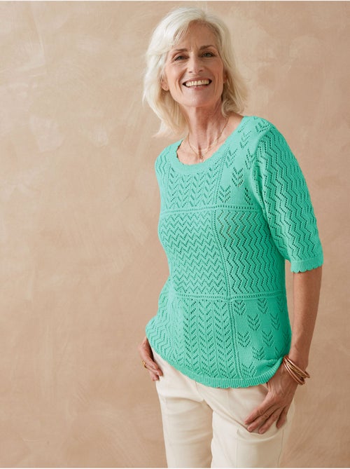 Pull ajouré manches au coude - DAXON - Kiabi