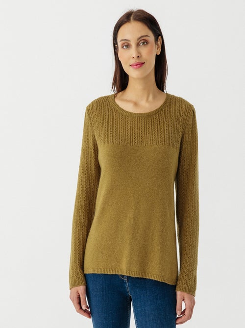 Pull ajouré mélange alpaga - Damart - Kiabi