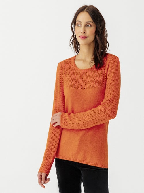 Pull ajouré mélange alpaga - Damart - Kiabi