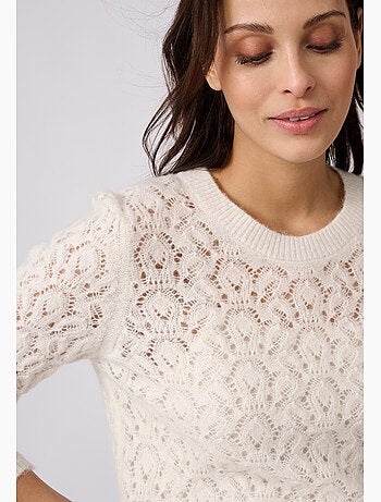 Pull ajouré mélange laine et alpaga - damart