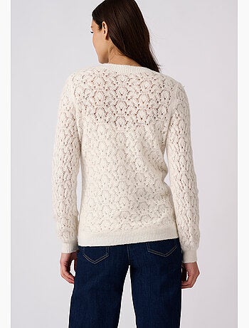 Pull ajouré mélange laine et alpaga - damart