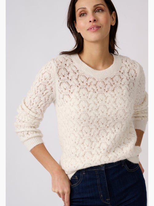 Pull ajouré mélange laine et alpaga - damart - Kiabi