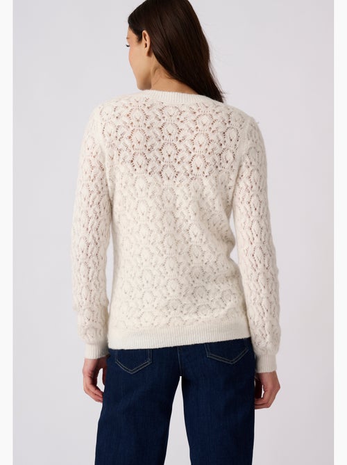 Pull ajouré mélange laine et alpaga - damart - Kiabi