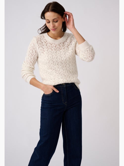Pull ajouré mélange laine et alpaga - damart - Kiabi