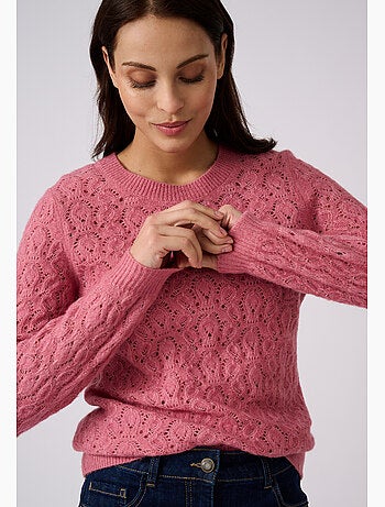 Pull ajouré mélange laine et alpaga - Damart