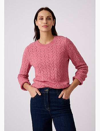 Pull ajouré mélange laine et alpaga - Damart
