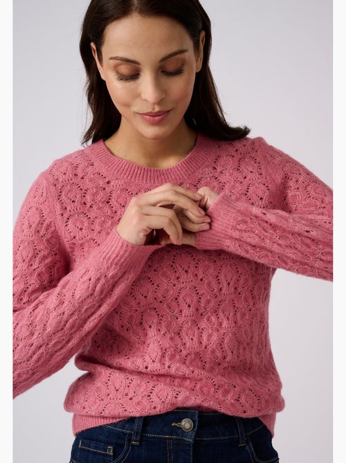 Pull ajouré mélange laine et alpaga - damart - Kiabi