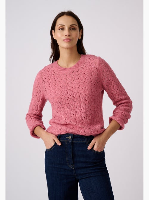 Pull ajouré mélange laine et alpaga - damart - Kiabi