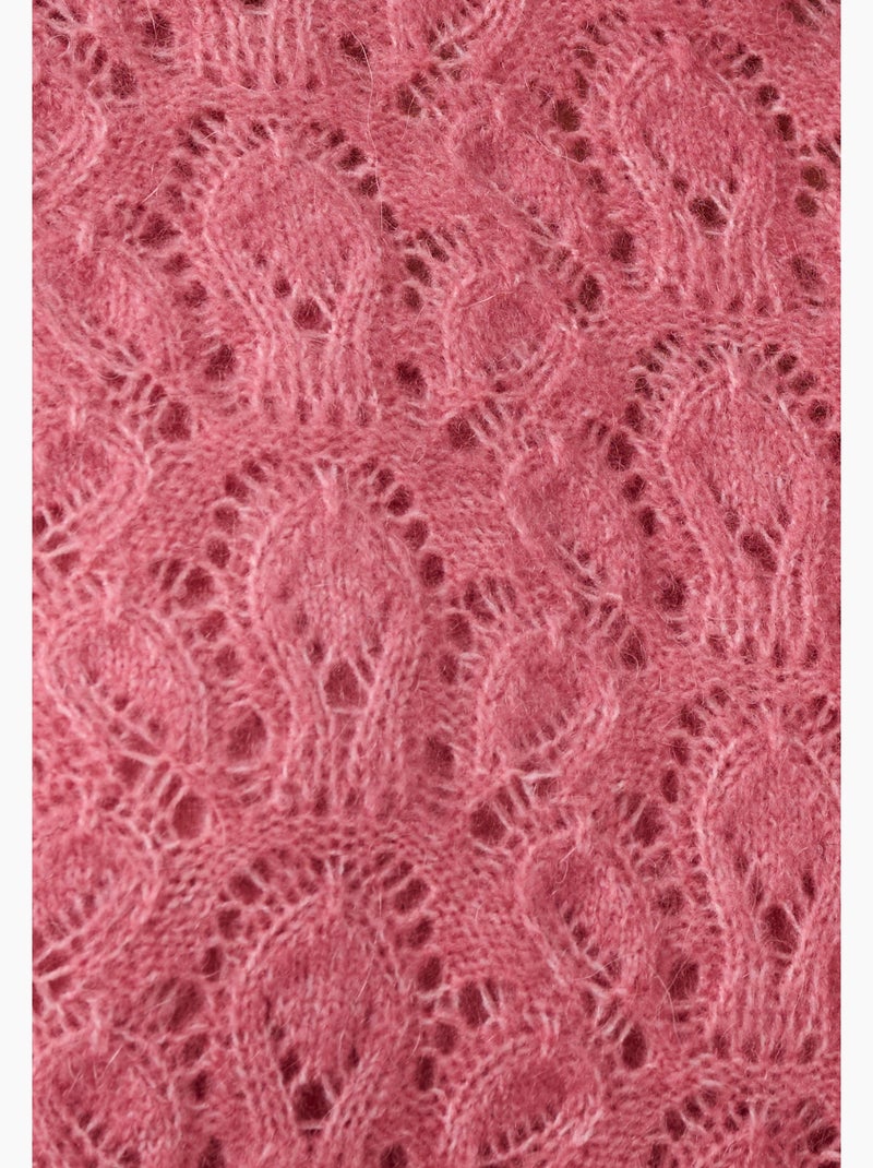 Pull ajouré mélange laine et alpaga - Damart Rose - Kiabi