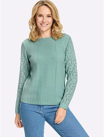 Pull Ajouré Motif Ajouré à La Manche - Taille Standard - Moda Vilona