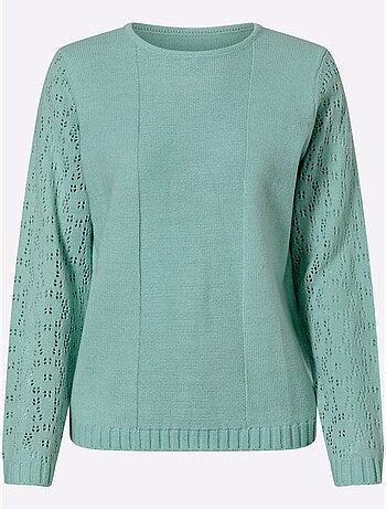 Pull Ajouré Motif Ajouré à La Manche - Taille Standard - Moda Vilona