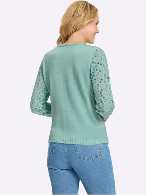 Pull Ajouré Motif Ajouré à La Manche - Taille Standard - Moda Vilona - Kiabi
