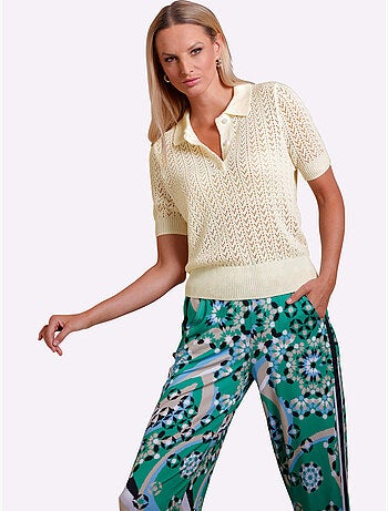 Pull ajouré motif ajouré élégant - taille standard - helline