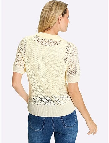 Pull ajouré motif ajouré élégant - taille standard - helline