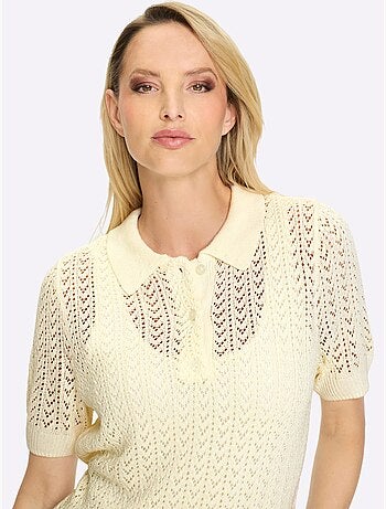 Pull ajouré motif ajouré élégant - taille standard - helline