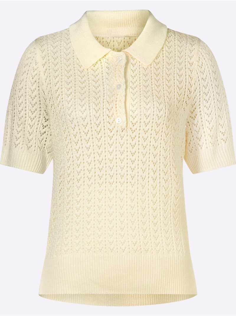 Pull Ajouré Motif Ajouré élégant - Taille Standard - helline Ecru - Kiabi