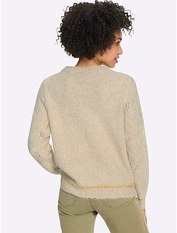 Pull ajouré motif ajouré élégant - taille standard - helline