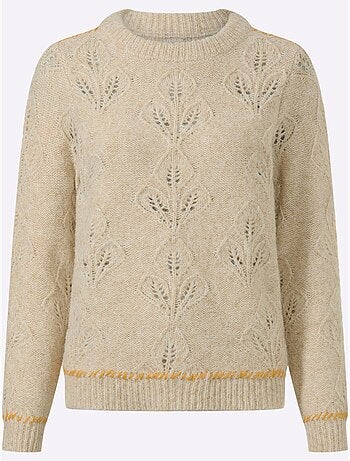 Pull ajouré motif ajouré élégant - taille standard - helline