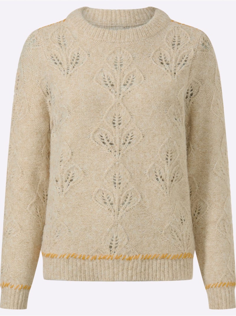 Pull ajouré motif ajouré élégant - taille standard - helline Ivoire - Kiabi