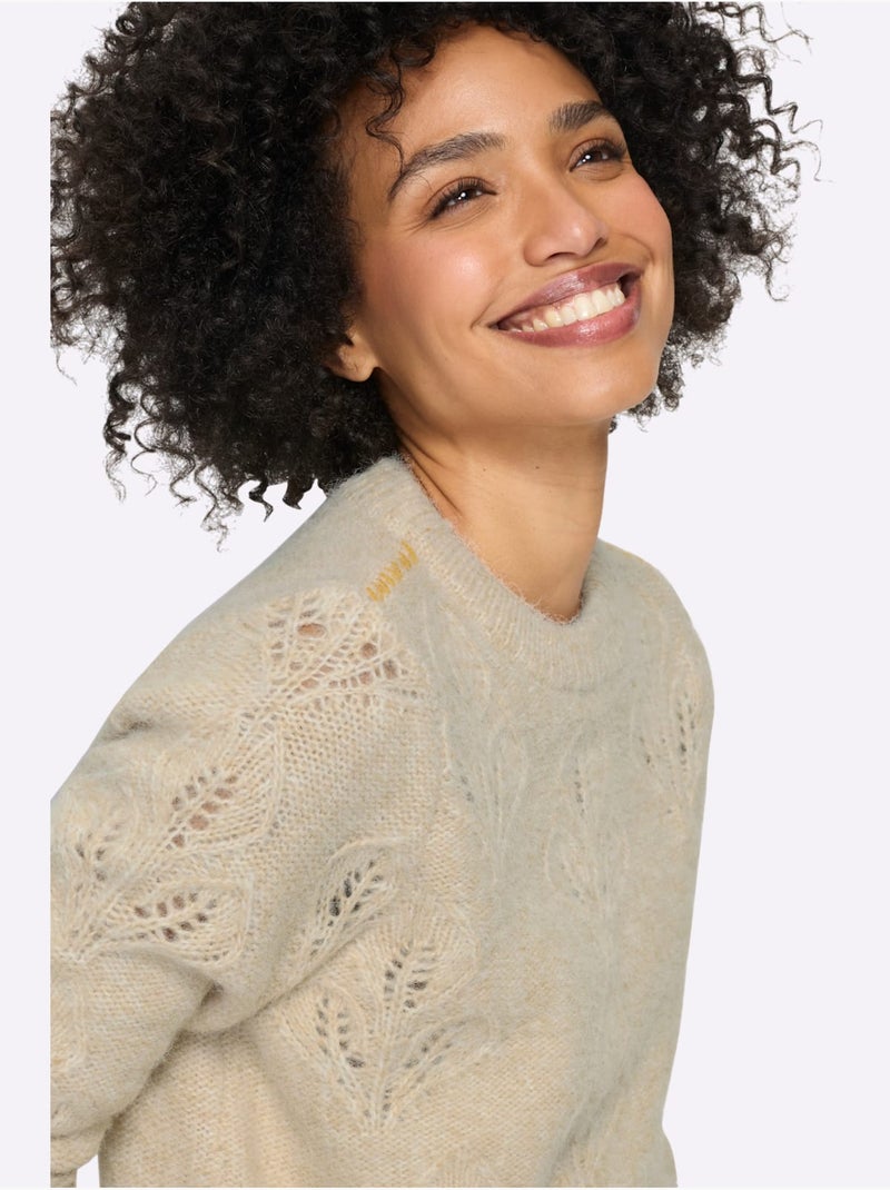 Pull ajouré motif ajouré élégant - taille standard - helline Ivoire - Kiabi