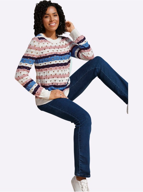 Pull Ajouré Motif Ajouré Intégral - Taille Standard - Moda Vilona - Kiabi Pull Ajouré Motif Ajouré Intégral - Taille Standard - Moda Vilona - Kiabi