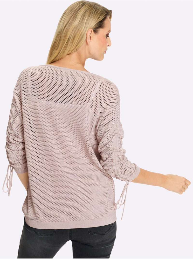 Pull Ajouré Motif Ajouré Léger - Taille Standard - helline Gris Marron Gris - Kiabi