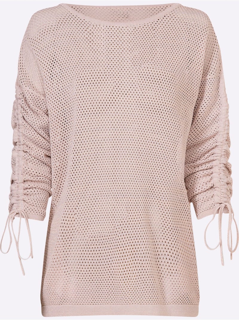 Pull Ajouré Motif Ajouré Léger - Taille Standard - helline Gris Marron Gris - Kiabi