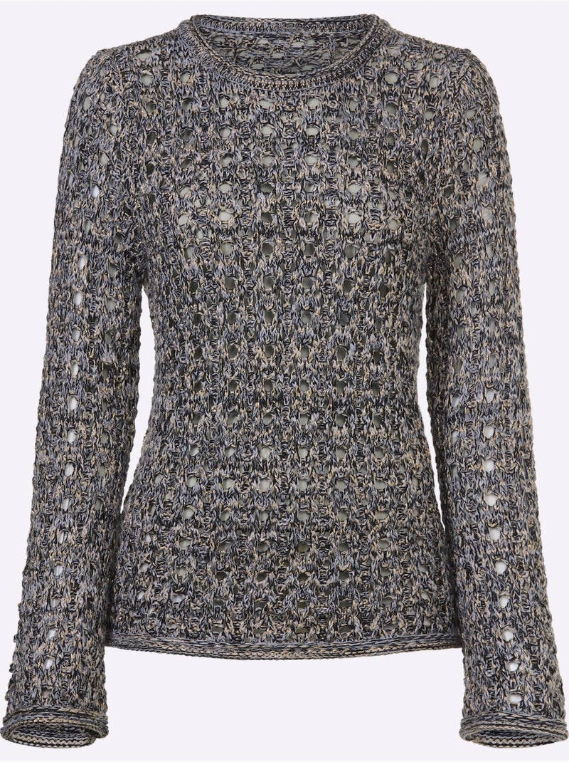 Pull Ajouré Motif Ajouré Léger - Taille Standard - Helline Noir Blanc - Kiabi