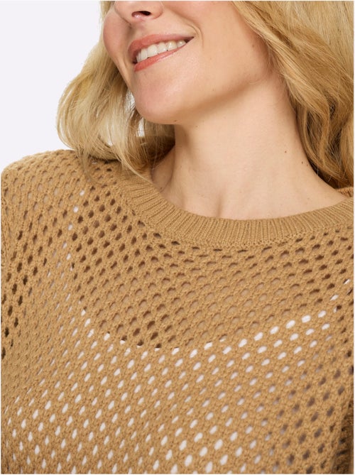 Pull Ajouré Motif Ajouré Léger - Taille Standard - Moda Vilona - Kiabi Pull Ajouré Motif Ajouré Léger - Taille Standard - Moda Vilona - Kiabi