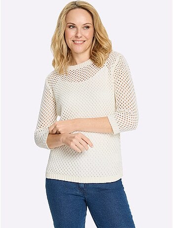 Pull Ajouré Motif Ajouré Léger - Taille Standard - Moda Vilona