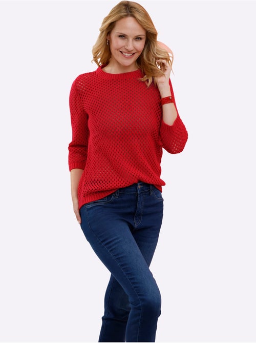 Pull Ajouré Motif Ajouré Léger - Taille Standard - Moda Vilona - Kiabi