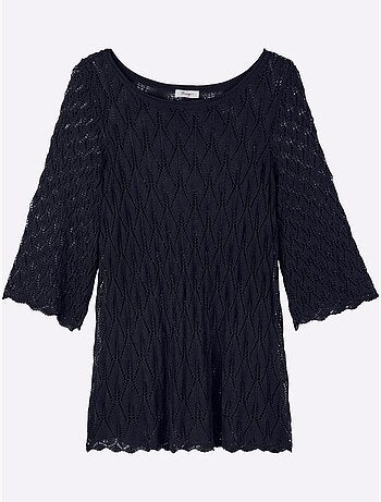 Pull Ajouré Motif Ajouré Transparent Discret - Taille Standard - Sheego