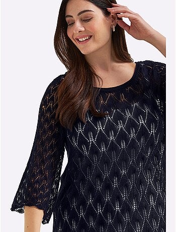Pull Ajouré Motif Ajouré Transparent Discret - Taille Standard - Sheego