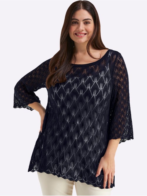 Pull Ajouré Motif Ajouré Transparent Discret - Taille Standard - Sheego - Kiabi