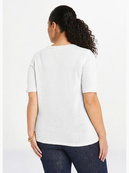 Pull ajouré perlé manches courtes - Afibel - Kiabi