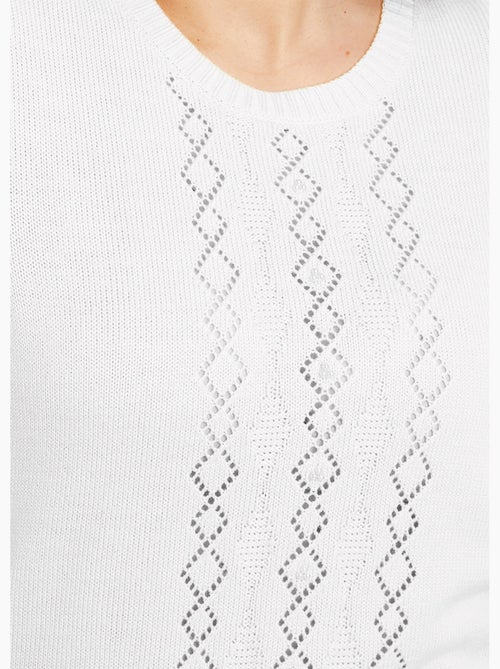 Pull ajouré perlé manches courtes - Afibel - Kiabi