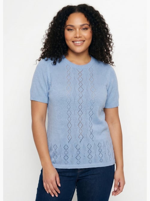 Pull ajouré perlé manches courtes - Afibel - Kiabi