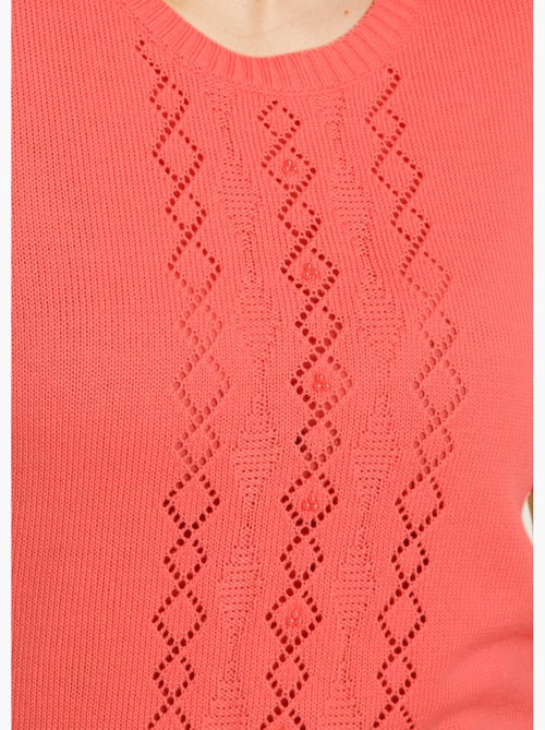 Pull ajouré perlé manches courtes - Afibel - Kiabi